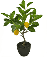Albero di limoni artificiale 40 cm in vaso ornamentale nero