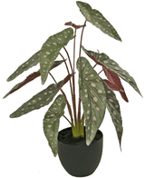 Begonia artificiale 48 cm in vaso ornamentale nero
