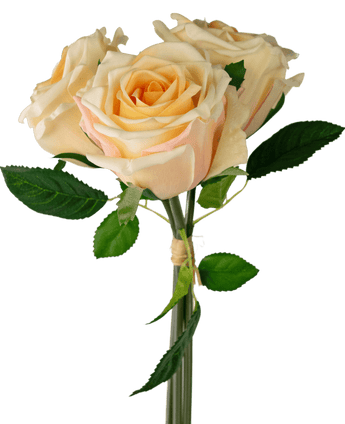 Bouquet di Rose finte Real Touch Champagne 30cm