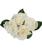 Bouquet di Rose finte Real Touch White 18cm