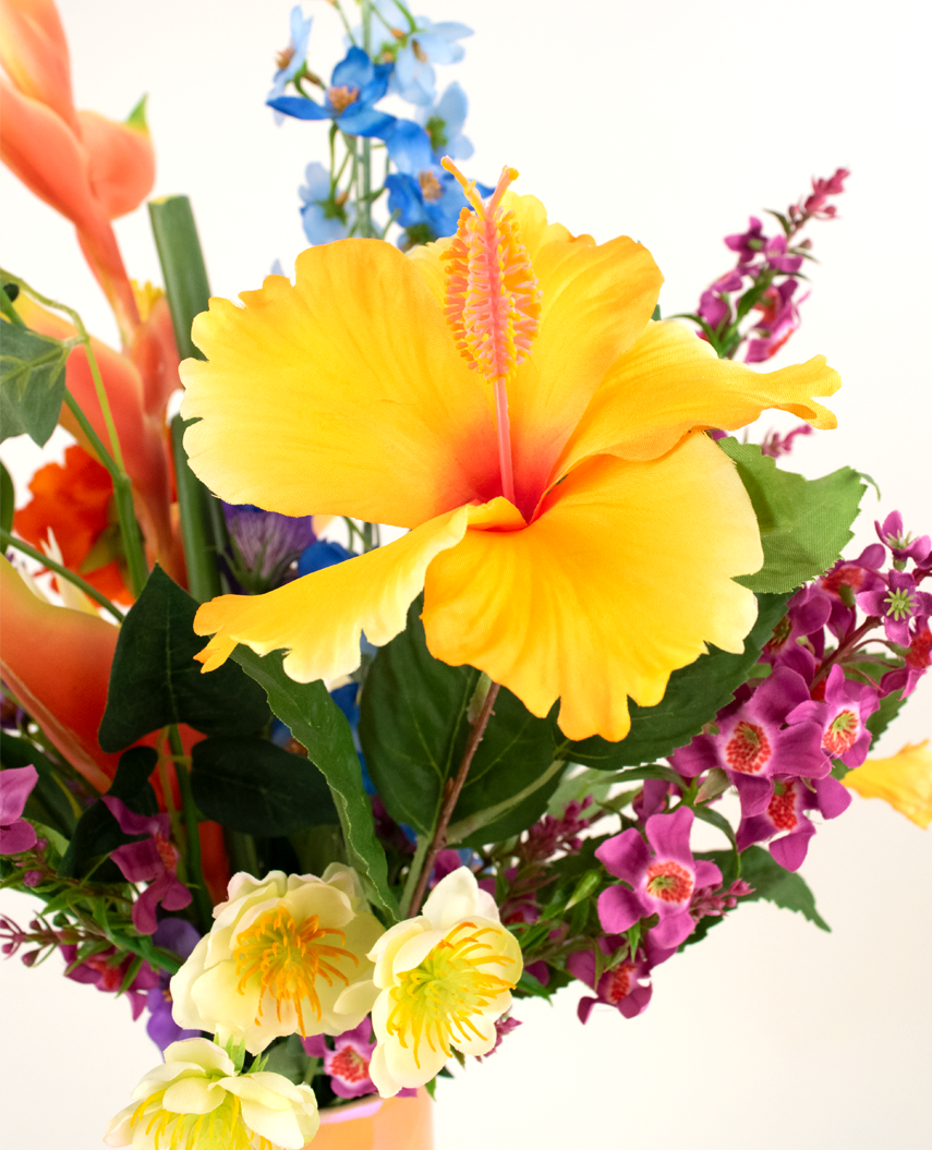Composizione fiori finti Tropicana 70 cm