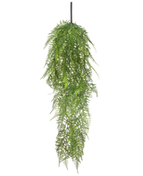 La pianta artificiale di asparagi pendenti da 78 cm ha foglie verdi lunghe e delicate che cadono, creando un'immagine rigogliosa e realistica su un semplice sfondo bianco.