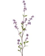 Il Fiore Artificiale Fiori Viola 119 cm ha un ramo alto e slanciato con mazzi di piccoli fiori viola e foglie verdi, perfetto per illuminare ogni stanza.