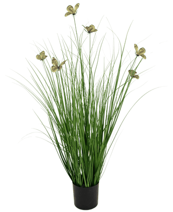 Erba artificiale farfalla cipolla vaso 90 cm ignifugo