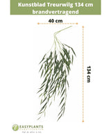 Foglia artificiale Salice piangente 134 cm ignifuga
