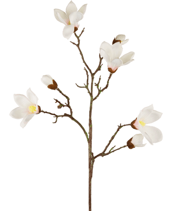Ramo di magnolia artificiale Real Touch White 98 cm