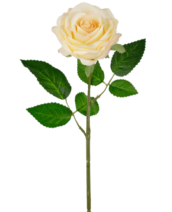 Rosa artificiale "Emine" Real Touch giallo/crema 43 cm