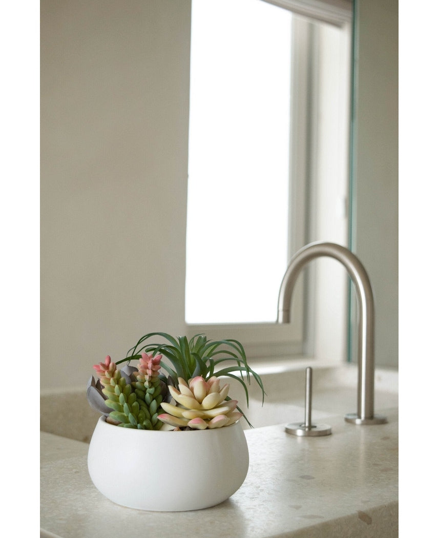 Succulente artificiali da giardino 14 cm in vaso ornamentale