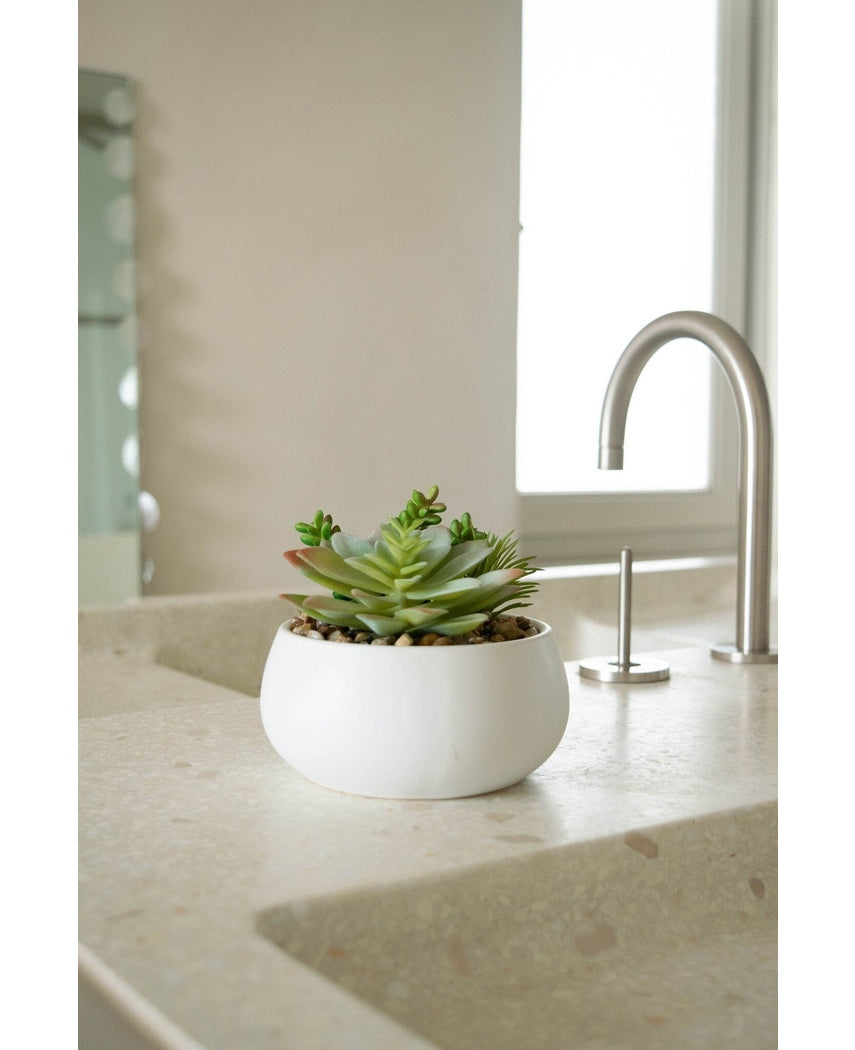 Succulente artificiali da giardino da 13 cm in vaso ornamentale
