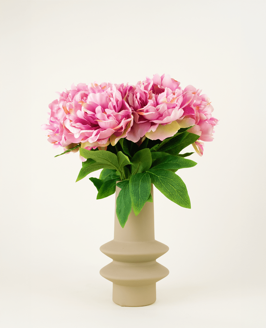 Bouquet di fiori artificiali in seta peonia rosa chiaro
