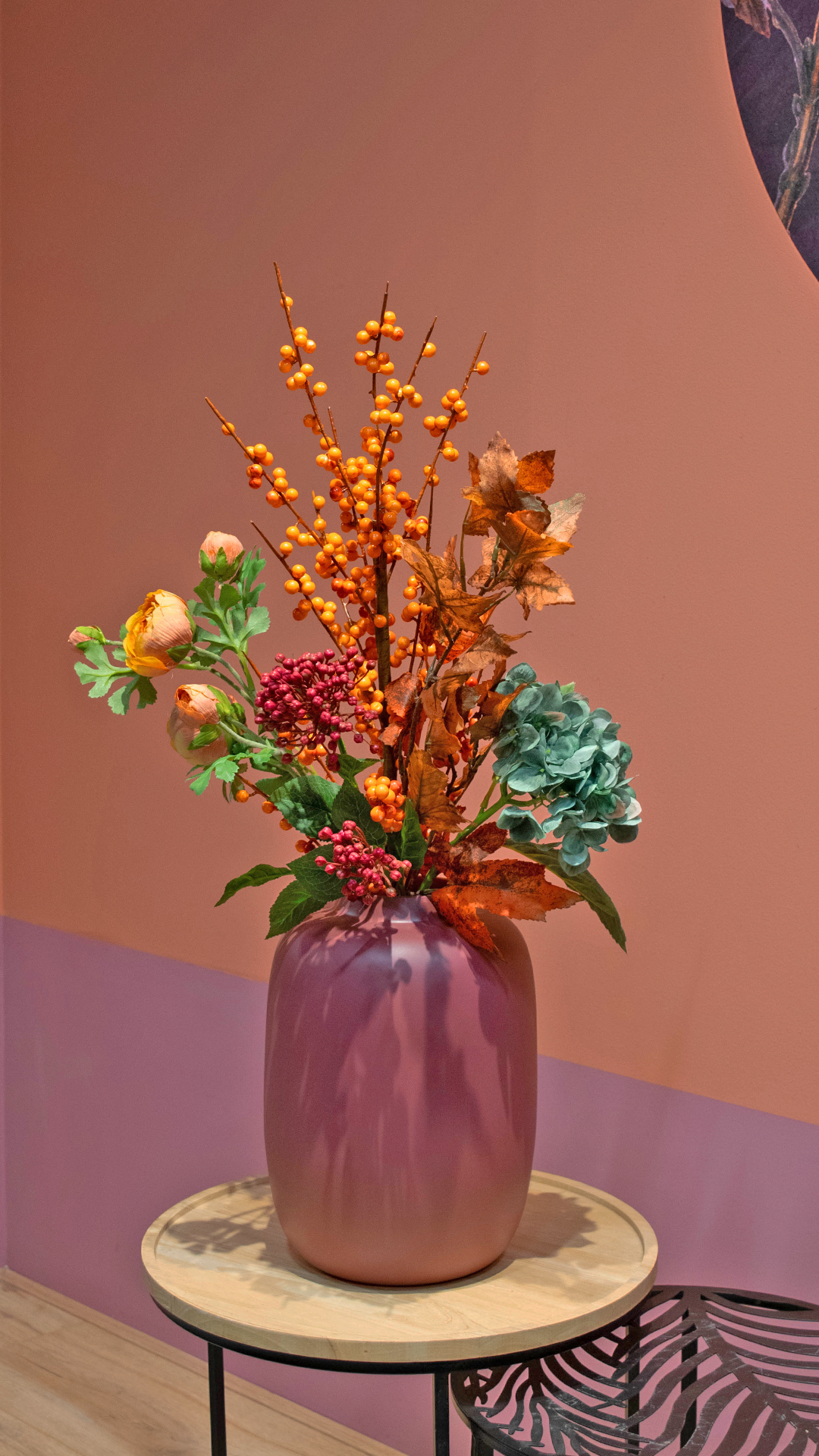 Composizione fiori finti Autumn Vibes 60 cm