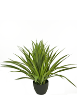 La pianta succulenta artificiale da 40 cm è una pianta d'appartamento artificiale verde e appuntita in un vaso nero, su uno sfondo bianco semplice.