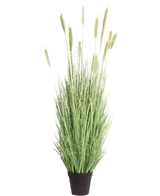La pianta di erba artificiale verde ignifuga da 180 cm ha fili verdi lunghi e sottili e spighe simili a grano in un vaso nero: ideale per una decorazione d'interni elegante e una maggiore sicurezza.