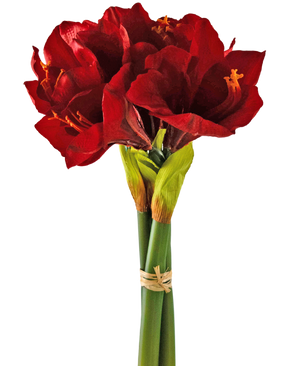 Fiore artificiale Amaryllis rosso 36 cm