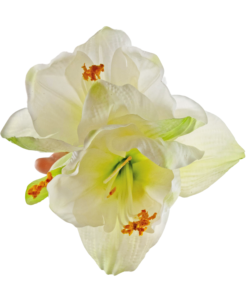 Fiore artificiale Amaryllis bianco 66 cm