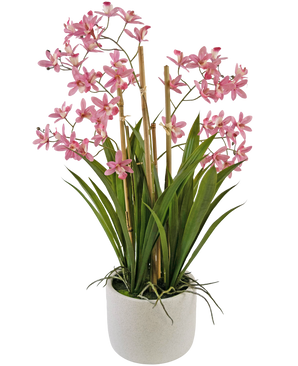 Piante Finte Mini Cymbidium Real Touch 58 cm rosa