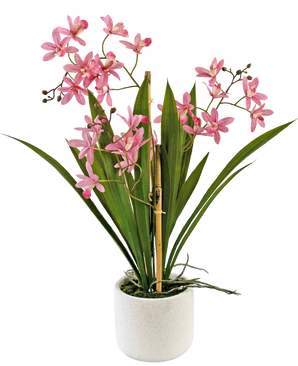 Piante Finte Mini Cymbidium Real Touch 45 cm rosa