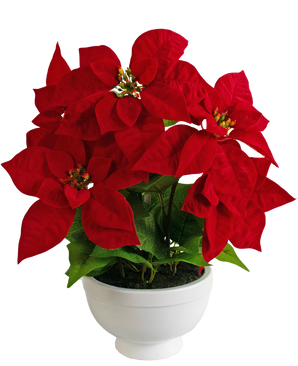 Piante Finte Poinsettia 44 cm rosso