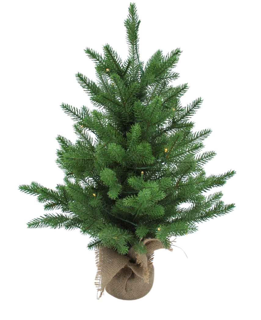 L'albero di Natale artificiale Mini "Lillemor" 60 cm (100% PE) ha rami fitti e verdi in un vaso avvolto in iuta e luci LED intelligenti, che aggiungono fascino festoso a qualsiasi stanza.