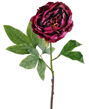Fiore artificiale Peonia 61 cm melanzana
