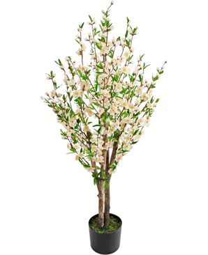 Piante Finte di fiori di ciliegio 120 cm crema
