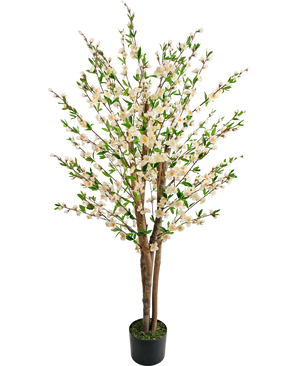 Piante Finte di fiori di ciliegio 150 cm crema