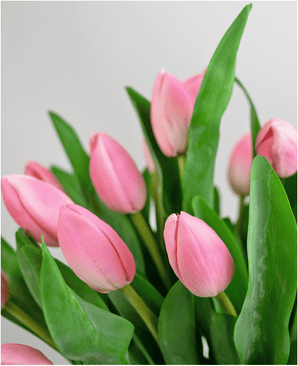 Bouquet di tulipani artificiali in vaso rosa 45 cm