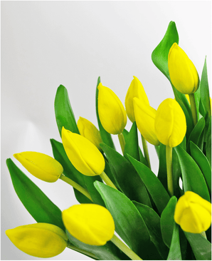 Bouquet di tulipani artificiali in vaso giallo 45 cm
