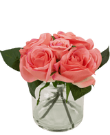 Bouquet di Rose finte Real Touch Pink 18cm