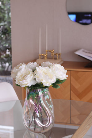 Composizione fiori finti Peonia Bianca 39 cm