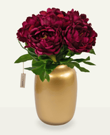 Composizione fiori finti Peony Aubergine 39 cm