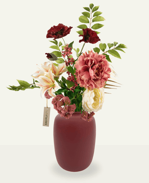 Composizione fiori finti in seta Coral Blush 63 cm