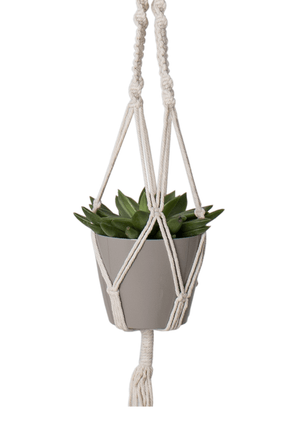 Corda da appendere Macrame Doppio Nodo Quadrato Bianco Ø10 x H120 cm