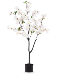 Fiori di ciliegio artificiali 120 cm bianchi