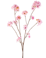 De Kunstbloem Kersenbloesem 114 cm roze heeft meerdere slanke bruine stelen met trosjes zachtroze kersenbloesembloemen tegen een effen witte achtergrond.