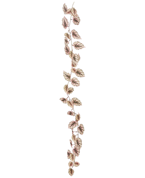 La ghirlanda di begonia artificiale 180 cm UV ha un unico tralcio sottile decorato con tante piccole foglie verdi e rosa, il tutto su uno sfondo bianco netto.