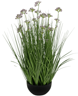 Erba artificiale Fiore di porro Erba di cipolla vaso 60 cm ignifugo