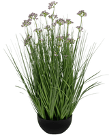 Erba artificiale Fiore di porro Erba di cipolla vaso 60 cm ignifugo