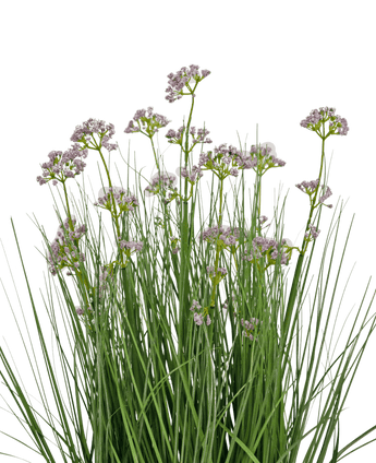 Erba artificiale Fiore di porro Erba di cipolla vaso 60 cm ignifugo