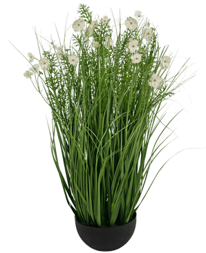 Erba artificiale bianca Gesang Flower onion grass vaso 90cm ignifugo