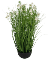 Erba artificiale bianca Gesang Flower onion grass vaso 90cm ignifugo