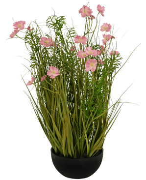 Erba artificiale rosa Gesang Flower onion grass vaso 56cm ignifugo