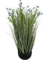 Erba artificiale viola Gesang Fiore erba cipolla vaso 90cm ignifugo