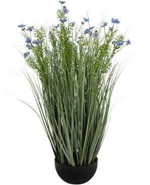 Erba artificiale viola Gesang Fiore erba cipolla vaso 90cm ignifugo