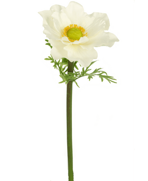 Fiore artificiale Anemone 43 cm bianco