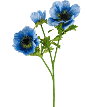 Fiore artificiale Anemone doppio 56 cm blu