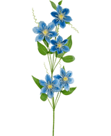 Fiore artificiale Clematis doppio 82 cm blu