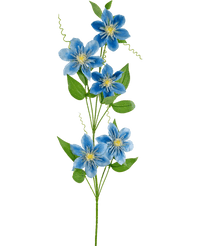 Fiore artificiale Clematis doppio 82 cm blu