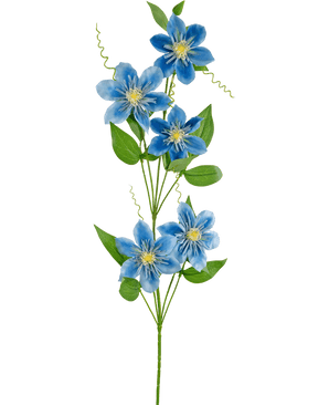 Fiore artificiale Clematis doppio 82 cm blu