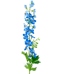 Fiore artificiale Delphinium 79 cm blu